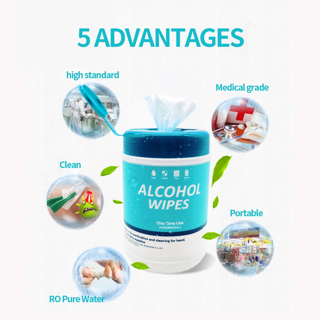 alcohol based sanitizing wipes